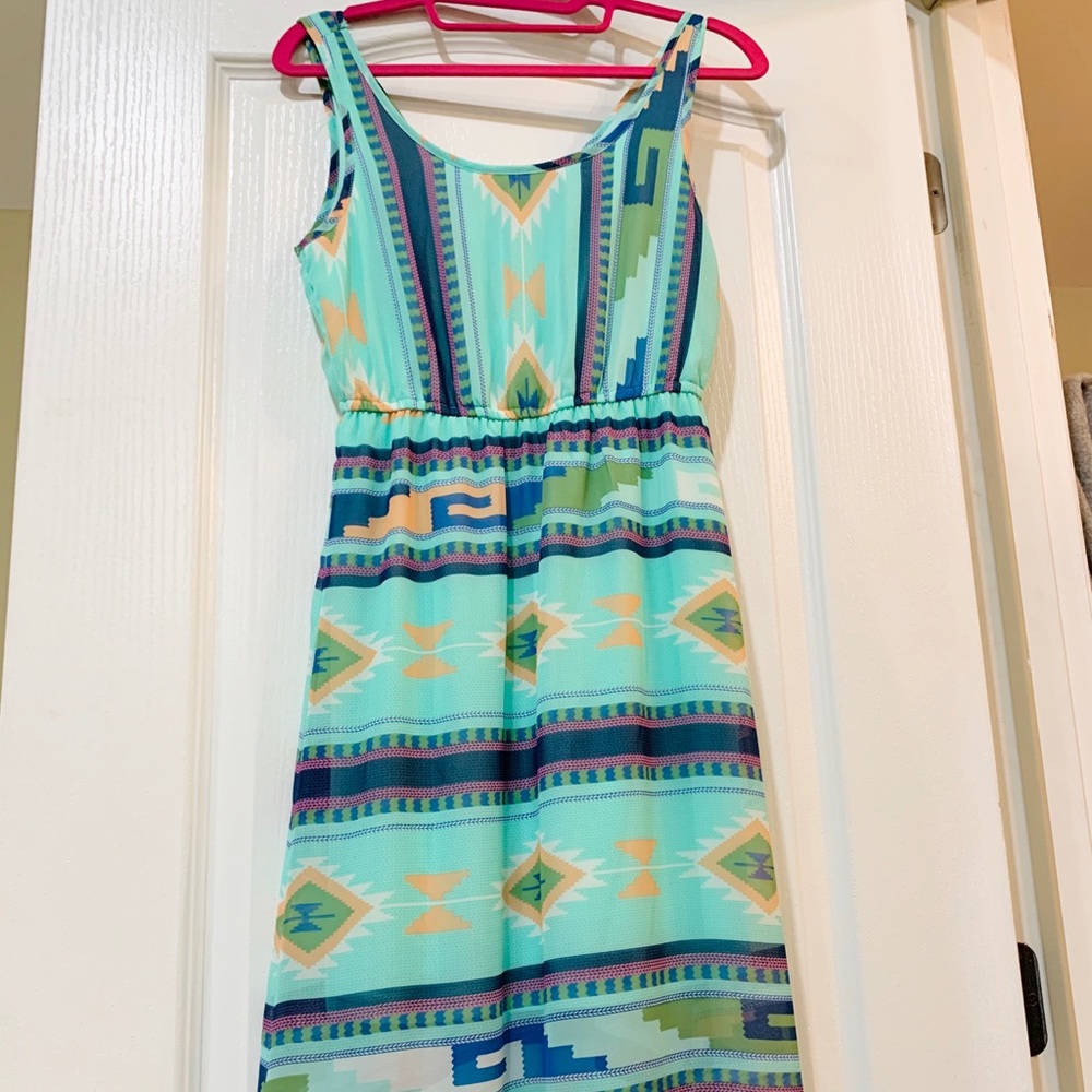 Mint Aztec Gianni Bini GB Maxi Dress